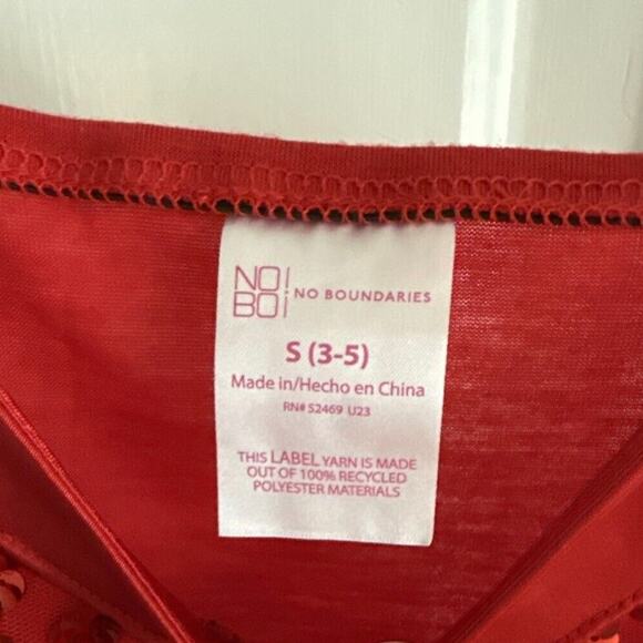 NWT No Boundaries Juniors Red Sequin Cami Top S (3–5) Holiday Party - Picture 3 of 6